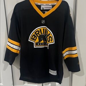 Reebok Bruins Black and Yellow Hockey Jersey